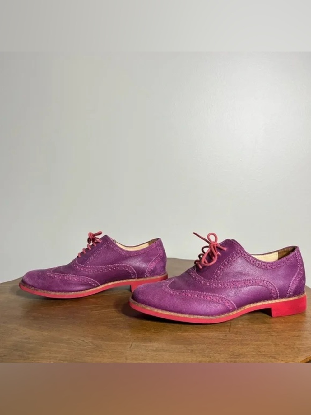 Cole Haan Plum and Rose Leather Oxfords